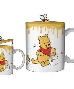 Silver Buffalo Winnie The Pooh - Hungry Honey 18oz Ceramic Mug W/Sculpted Lid
