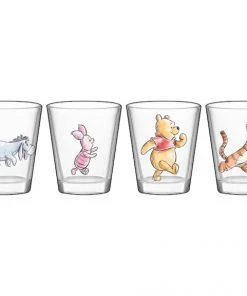 Silver Buffalo Winnie The Pooh Walking Group 4PC. 1.5oz Shot Glass Set
