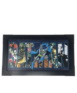 Silver Buffalo Batman Multi Character Gel Coat 10in X 18in Framed MDF Wall Art Home Decor & Posters