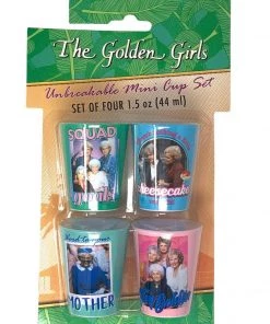 Silver Buffalo Houseware Golden Girls Squad Goals Photo Set 4pc 1.5oz Plastic Mini Cup Set