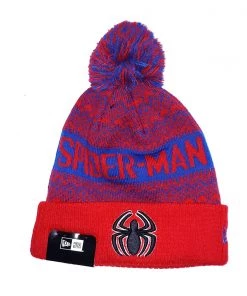 New Era Spiderman Wintry Pom 2 Knit Beanie Hat