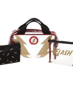 Bioworld DC Comics The Flash 3 Piece Travel Set Cosmetic Case Toiletry Bag