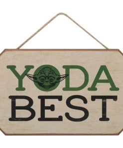 Open Road Brands Disney Yoda Best Star Wars Hanging Wood Wall Décor