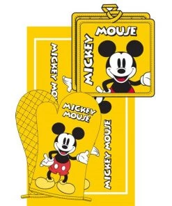 Jerry Leigh Disney Kitchen Towel Set Mickey Mouse Yellow