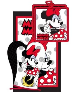 Jerry Leigh Disney Minnie Mouse 3pc Cute Chef Kitchen Towel Set