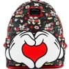 Loungefly Mickey Mouse And Minnie Mouse Heart Hands Mini-Backpack