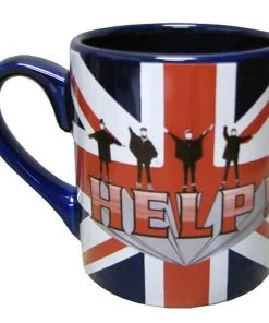 Silver Buffalo Houseware The Beatles Help Union Jack British Flag 14oz. Mug
