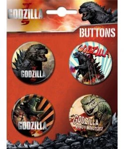 ATA-BOY INC Movies Godzilla - 4-Piece Round Button Set