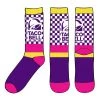 Ripple Junction Taco Bell Pink Purple Yellow Checkered Socks