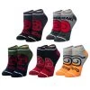 Bioworld Naruto Color Block Ankle Socks Set Of 5