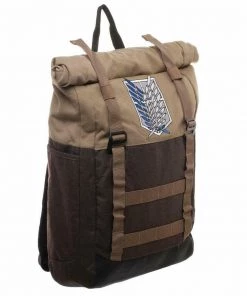 Bioworld Anime Attack On Titan Roll-Top Laptop Backpack With Laptop Pocket