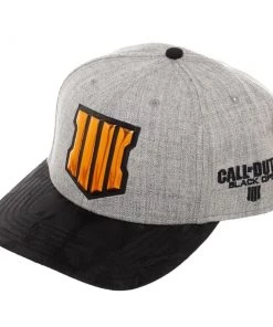 Bioworld Video Games Call Of Duty Black Ops 4 Shield Black Chrome Snapback Hat