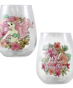 Bioworld Disney Princess 18 Oz. Contour Glass - Set Of 4