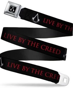 Buckle-Down Video Games Assassin's Creed Full Color Live By The Creed Seat Belt Buckle CHILDREN'S Belt