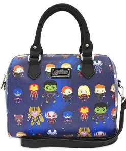Loungefly Marvel The Avengers Chibi All Over Print Duffle Bag Purse