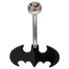 Body Vibe 14g 7/16 316L Stainless Steel Batman Logo Navel Ring