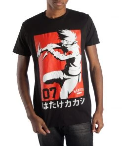 Bioworld Naruto Kakashi Hatake Team 07 Manga Men's Black T-Shirt