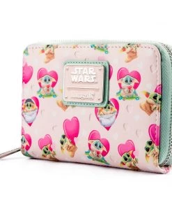 Loungefly Star Wars: The Mandalorian Grogu Valentines Zip-Around Wallet