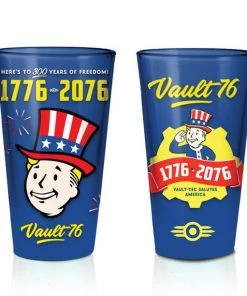 JUST FUNKY Fallout 76 Tricentennial 16-Ounce Pint Glasses (Set Of Two)
