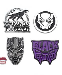 Body Vibe Black Panther Wakanda Forever Enamel Pin Set (4 Piece)
