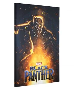 Sign Of The Times Black Panther Fire Sparks Canvas Print 24" X 36"