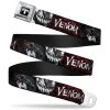 Buckle-Down Marvel Universe- Venom Spider Logo Full Color Black/White Seatbelt Belt