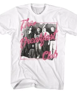 American Classics Breakfast Club Pink Text Group Photograph Premium T-Shirt Apparel