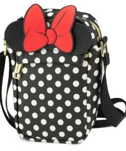 Buckle-Down Disney Minnie Mouse Ears & Patch W/ Polka Dots Women's Crossbody Wallet