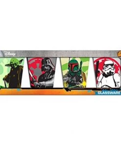 Silver Buffalo Star Wars Character Fight 4-Piece Colored Mini Glass Set, 1-Ounce Each