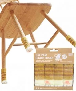 Clever Idiots Inc. Clever Idiots Cat Paw Chair Socks - Tabby Cat Brown Apparel