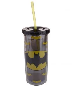 Silver Buffalo DC Comics Batman Logo 20 Oz. Tumbler Straw Cup