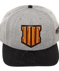 Bioworld Video Games Call Of Duty Black Ops 4 Shield Black Chrome Snapback Hat