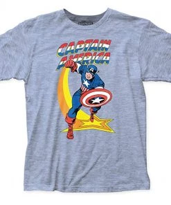 Impact Marvel - Captain America Star Punch Fitted Jersey Tee