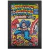 Silver Buffalo Captain America Comic Book Cover Framed Wall Art 11" X 17" 2 Silver Buffalo Captain America Comic Book Cover Framed Wall Art 11" X 17"