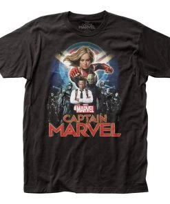 Impact Captain Marvel Superhero Group Shot T-Shirt