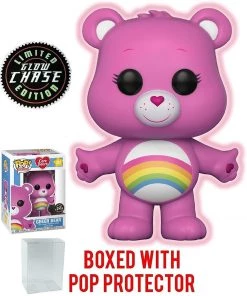 Funko Pop! Animation: Care Bears - Cheer Bear CHASE Variant Glow In The Dark Vinyl Figure (Packed With Pop Box Protector Case)