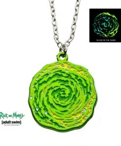 U.C.C. Distributing Rick And Morty Glow In The Dark Portal Enamel Necklace