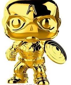 Funko Pops! Funko Pop Marvel Studios 10 - Captain America (Gold Chrome) Collectible Figure