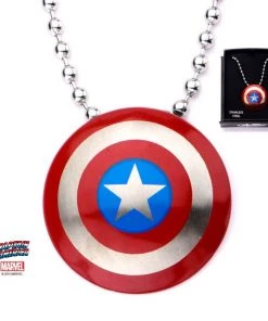 Body Vibe Stainless Steel Captain America Logo Pendant With 22 Inch Chain Marvel