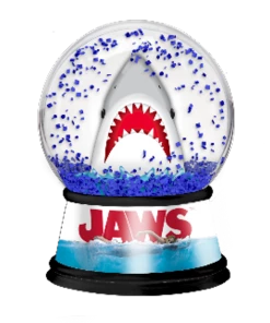 Silver Buffalo Jaws Logo Swim 55mm Light Up Snow Globe