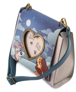 Loungefly Disney Lady And The Tramp Heart Paw Prints Crossbody Purse