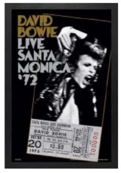 Sign Of The Times Music David Bowie - Live 11x17-1.25" Crystex Framed Art