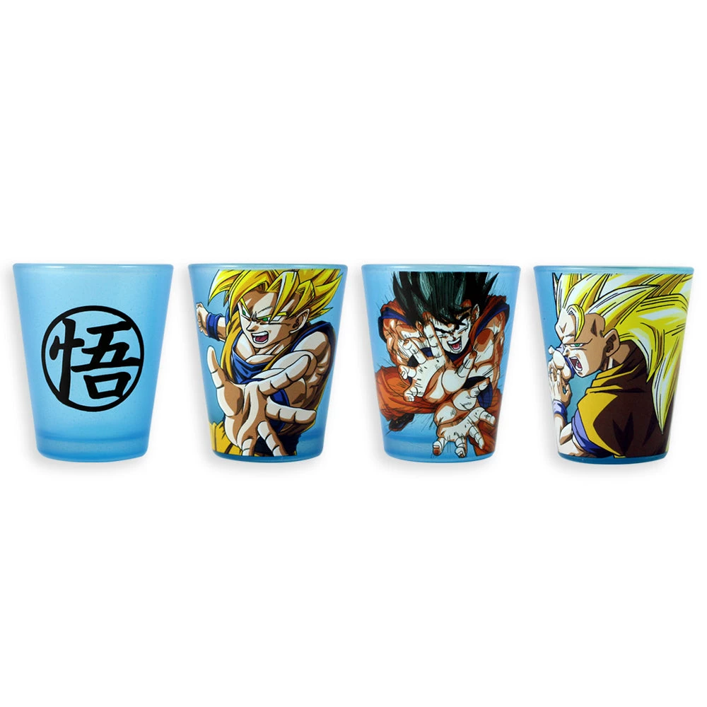 JUST FUNKY Anime Dragon Ball Z Goku Shot Glass Set With Neon Blue Blacklight Reactive Glass 3 JUST FUNKY Anime Dragon Ball Z Goku Shot Glass Set With Neon Blue Blacklight Reactive Glass