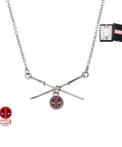 Body Vibe Stainless Steel Deadpool Sword Logo Pendant Necklace