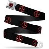 Buckle-Down Marvel Deadpool Logo Full Color Black/ Red/White SeatBelt Belt