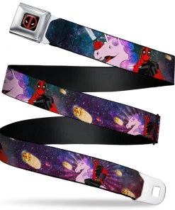 Buckle-Down Marvel Deadpool Riding A Unicorn With Chimichangas CHILDREN'S Belt