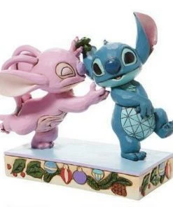 Enesco Angel And Stitch Mistletoe Disney Traditions Figurine