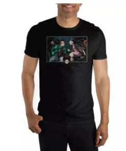 Bioworld Demon Slayer Nezuko Kamado & Tanjiro Kamado Black T-shirt Anime