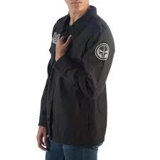 Bioworld Marvel Punisher Vigilante Skull Logo Button Up Jacket 5 Bioworld Marvel Punisher Vigilante Skull Logo Button Up Jacket