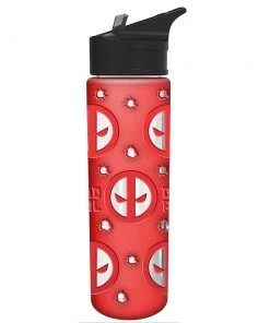 Silver Buffalo Marvel: Deadpool 20 Oz. Glass Water Bottle